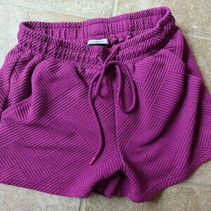 Purple Textured Shorts